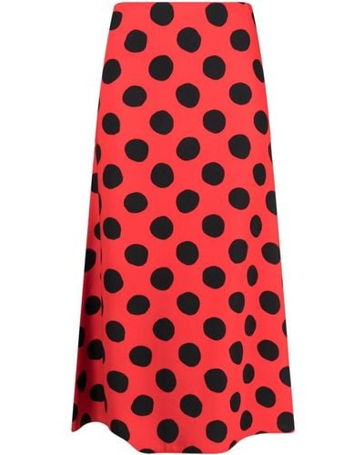 Marni Polka Dot-print Midi Skirt - Red