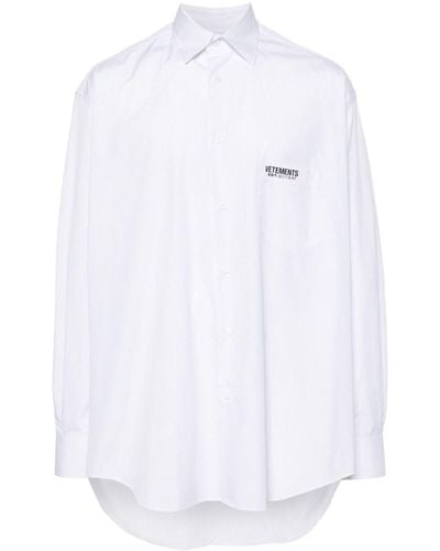 Vetements Striped Cotton Shirt - White