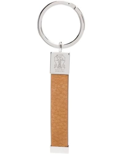 Brunello Cucinelli Schlüsselanhänger mit Logo-Gravur - Weiß