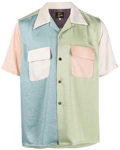 Needles Camicia con design color-block - Verde