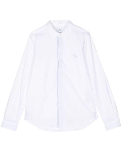 PS by Paul Smith Embroidered Long-sleeve Shirt - White
