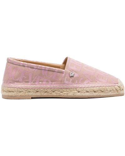 Versace Allover Leather Espadrilles - Pink