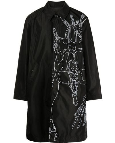 Undercover X Neon Genesis Evangelion Single-breasted Coat - Black