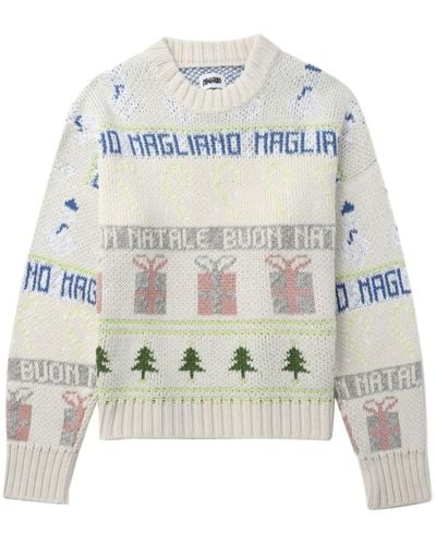Magliano Buone Feste Jacquard Sweater - Gray