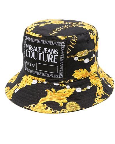 Versace Chain Couture-print Bucket Hat - Black