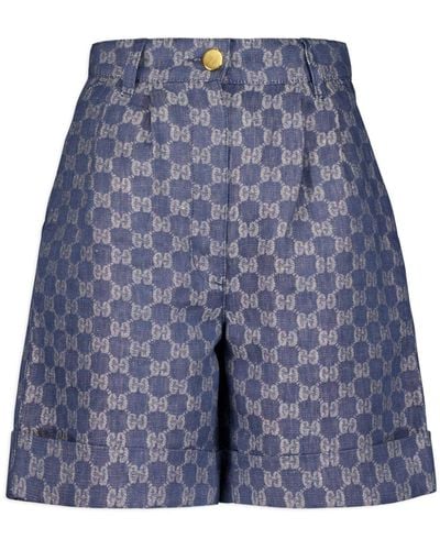 Gucci Shorts aus Leinen - Blau