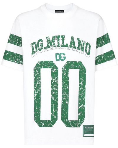 Dolce & Gabbana Logo Print Cotton T-shirt - Green