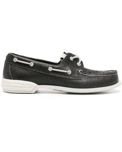 Visvim Hockney Leather Boat Shoes - Black