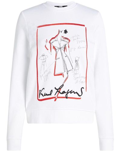 Karl Lagerfeld Karl Series Sweater Met Print - Wit