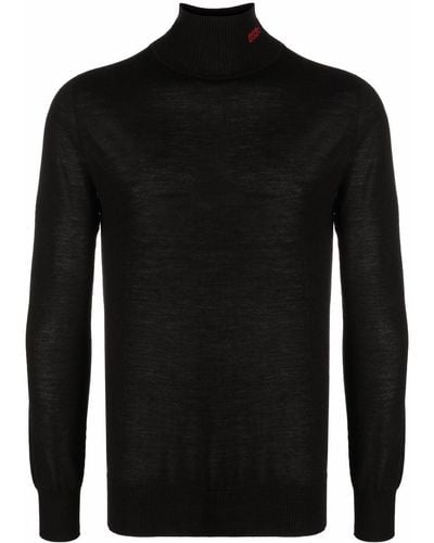 032c Fine-knit Roll-neck Sweater - Black