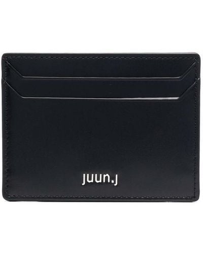 Juun.J Porte-cartes à plaque logo - Noir