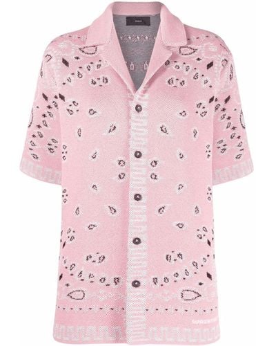 Alanui Bandana-print Piqué Shirt - Pink