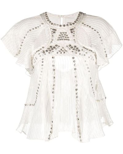 Isabel Marant Lurex Blouse With Orna Cut-out - White