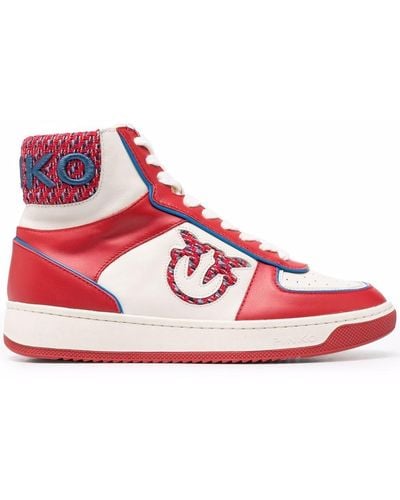 Pinko High-Top-Sneakers mit Einsätzen - Rot