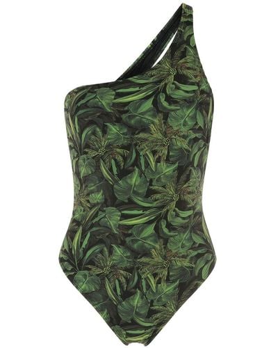 Isolda Coqueiral One-shoulder Swimsuit - Green