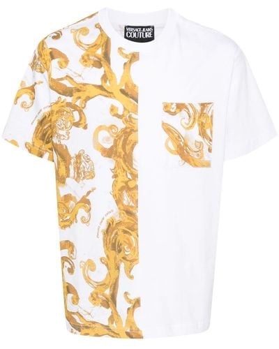 Versace T-shirt Met Print - Metallic