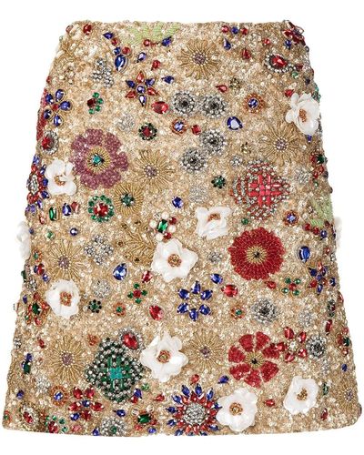 Rachel Gilbert Francesca Sequin-embellished Skirt - Natural