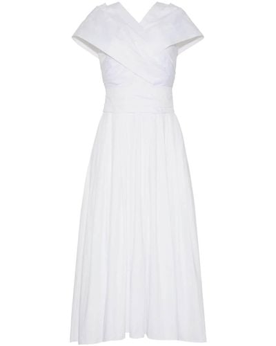 Adam Lippes Sibyl Organic-cotton Poplin Dress - White
