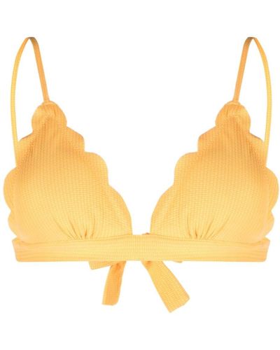 Marysia Swim Santa Clara Scallop-hem Bikini Top - Yellow