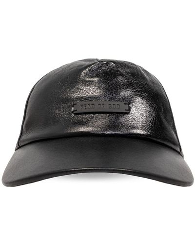Fear Of God Leather Baseball Cap - Black