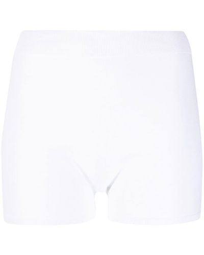Alexander McQueen Shorts con diseñó de punto - Blanco