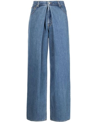Alexander McQueen Baggy-Jeans mit Bundfalten - Blau