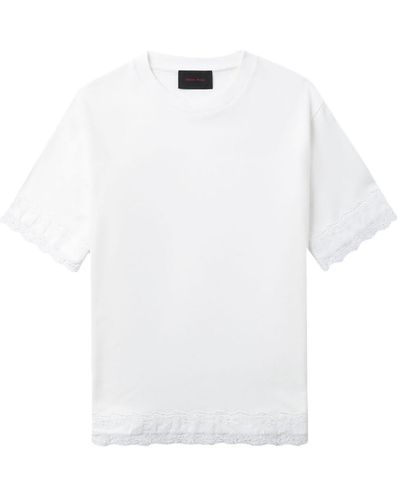 Simone Rocha Lace-trim Cotton T-shirt - White