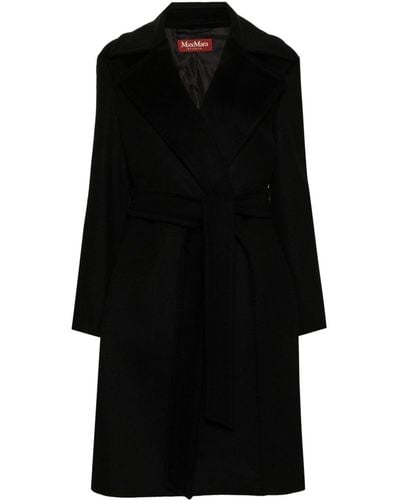 Max Mara Tigre Virgin Wool Coat - Black