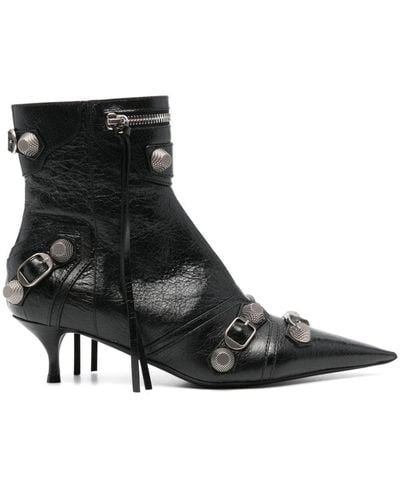 Balenciaga Cagole 55mm Leather Boots - Black