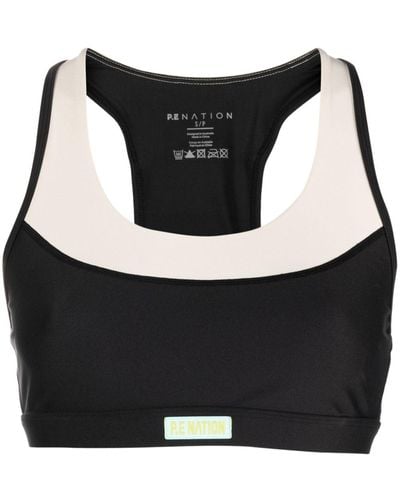 P.E Nation Reggiseno sportivo Neptune con stampa - Nero