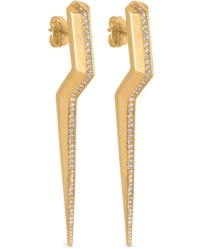 Gaelle Khouri 18kt Yellow Hiatus Diamond Earrings - Metallic