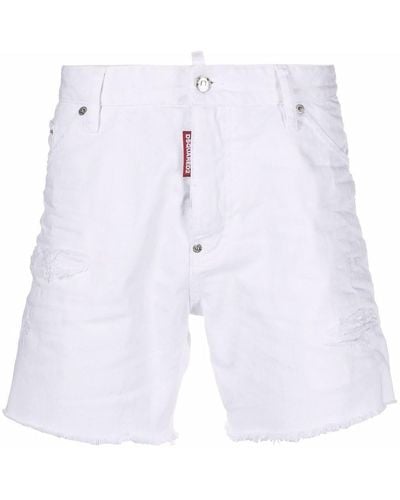 DSquared² Schmale Jeans-Shorts - Weiß