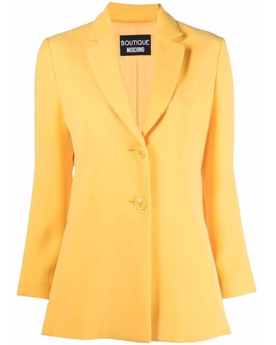 Boutique Moschino Slit-detail Single-breasted Blazer - Yellow