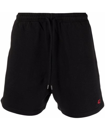 424 Embroidered-logo Track Shorts - Black