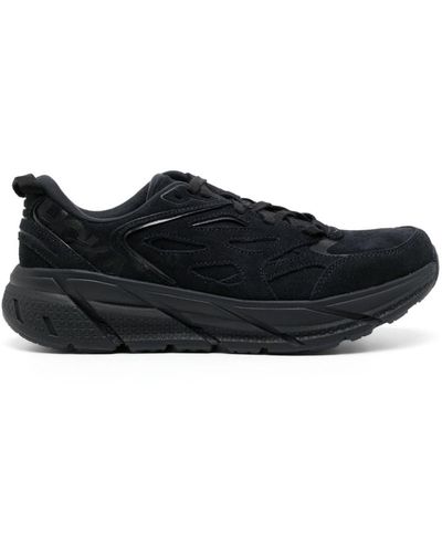 Hoka One One Clifton L Suede Sneakers - Black