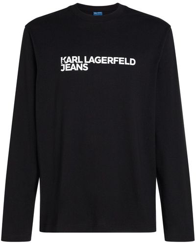 Karl Lagerfeld Logo-print Long-sleeve T-shirt - Black