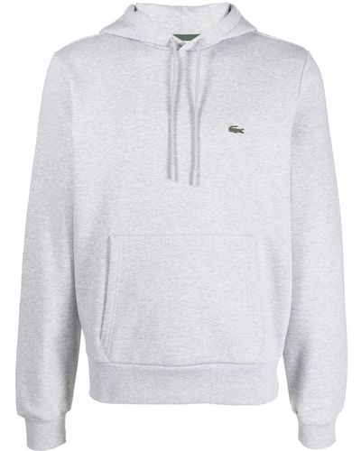 Lacoste Logo Patch Hoodie - White