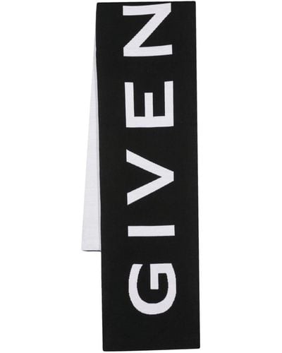 Givenchy Logo-jacquard Wool Scarf - Black