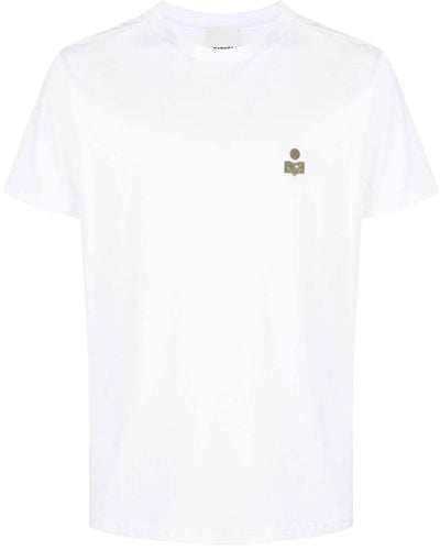 Isabel Marant T-Shirt aus Bio-Baumwolle mit Logo-Print - Weiß