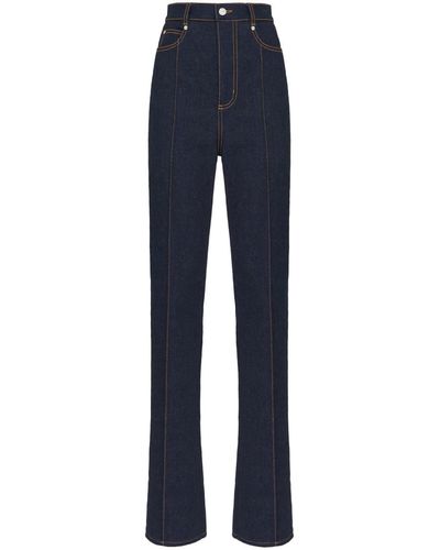 Alexander McQueen Gerade Jeans mit hohem Bund - Blau
