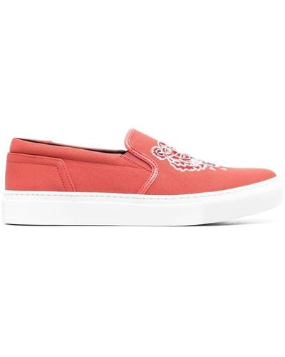 KENZO K-skate Tiger Slip-on Sneakers - Red