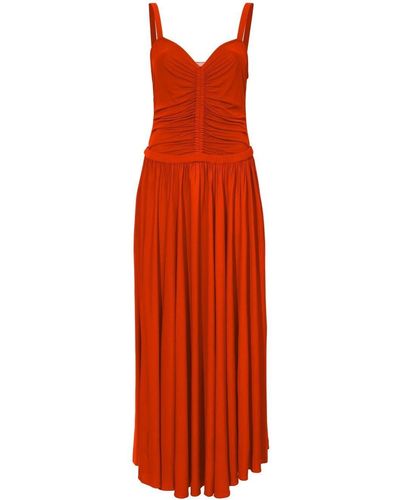 Proenza Schouler Ruched-detail Sleeveless Dress - Orange
