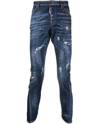 DSquared² Jeans Met Verfspatten - Blauw