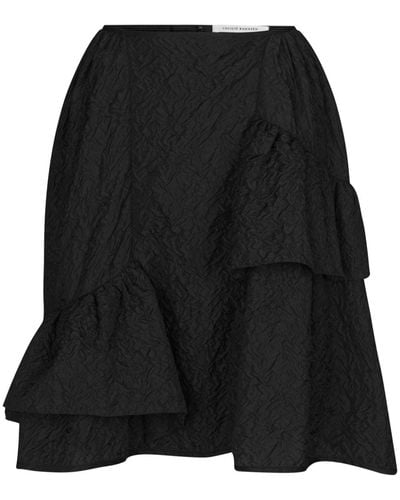 Cecilie Bahnsen Vanilla Matelassé-effect Midi Skirt - Black