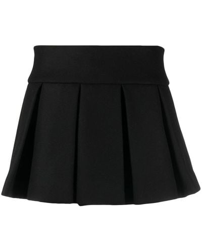 Patou Pleated A-line Skirt - Black