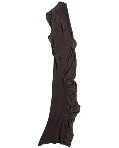 Issey Miyake Draped-design Cotton-blend Dress - Black