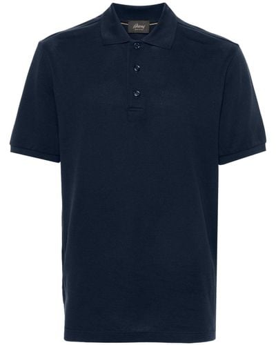 Brioni Cotton Piqué Polo Shirt - Blue