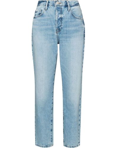 FRAME Le Original Cropped Ripped Jeans - Blue