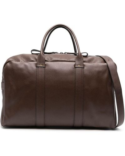 Doucal's Pebbled Leather Holdall - Brown