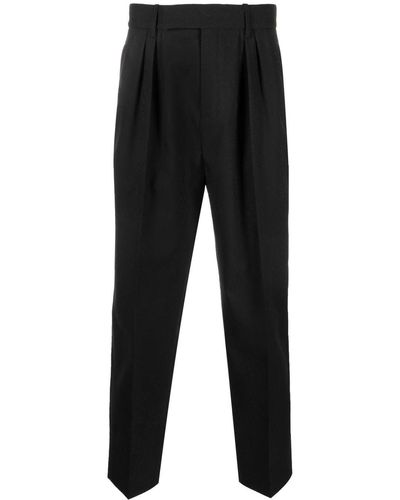 Saint Laurent Wool Tapered Pants - Black